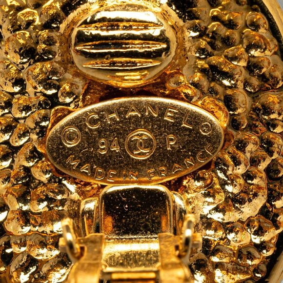 CHANEL Gold Logo Earrings - Picture 3 of 3